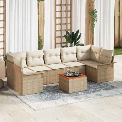 vidaXL Gartensofa-set 8 stk. 7-Sitzanzahl Beige und Creme Poly-Rattan vidaXL Gartensofa-set 8 stk. 7-Sitzanzahl Beige und Creme Poly-Rattan
