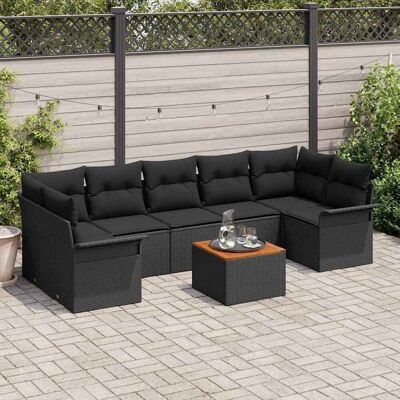 vidaXL Gartensofa-set 8 stk. 7-Sitzanzahl Schwarz Poly-Rattan vidaXL Gartensofa-set 8 stk. 7-Sitzanzahl Schwarz Poly-Rattan