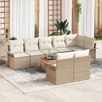 vidaXL Gartensofa-set 9 stk. 8-Sitzanzahl Beige und Creme Poly-Rattan vidaXL Gartensofa-set 9 stk. 8-Sitzanzahl Beige und Creme Poly-Rattan