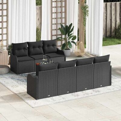 vidaXL Gartensofa-set 8 Stk. Schwarz Poly-Rattan vidaXL Gartensofa-set 8 Stk. Schwarz Poly-Rattan