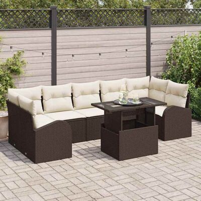 vidaXL Gartensofa-set 8 stk. Braun Poly Rattan vidaXL Gartensofa-set 8 stk. Braun Poly Rattan