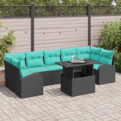 vidaXL Gartensofa-set 8 stk. Schwarz Poly Rattan vidaXL Gartensofa-set 8 stk. Schwarz Poly Rattan