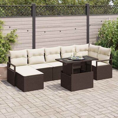 vidaXL Gartensofa-set 8 Stk. Braun Poly Rattan vidaXL Gartensofa-set 8 Stk. Braun Poly Rattan