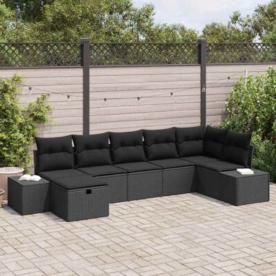 Unbranded - 7-Pc Garden Modular Sofa - Schwarz Unbranded - 7-Pc Garden Modular Sofa - Schwarz