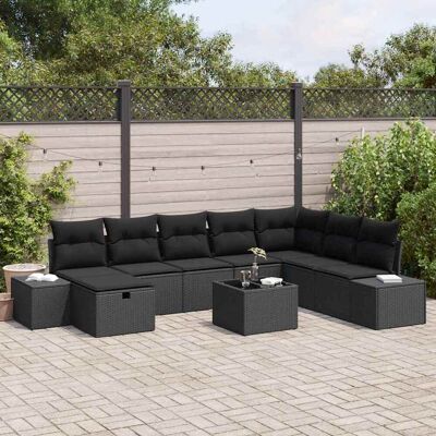 vidaXL - 9-Piece Garten Sofaset - Schwarz vidaXL - 9-Piece Garten Sofaset - Schwarz