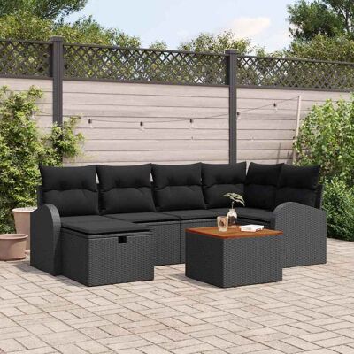 Unknown - 7P Sofa Set - Black - Gartenmöbel-Set Unknown - 7P Sofa Set - Black - Gartenmöbel-Set
