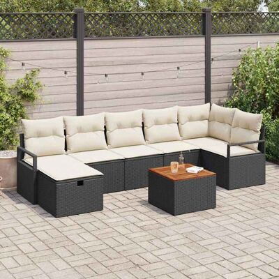 vidaXL Gartensofa-set 8 Stk. Schwarz Poly-Rattan vidaXL Gartensofa-set 8 Stk. Schwarz Poly-Rattan