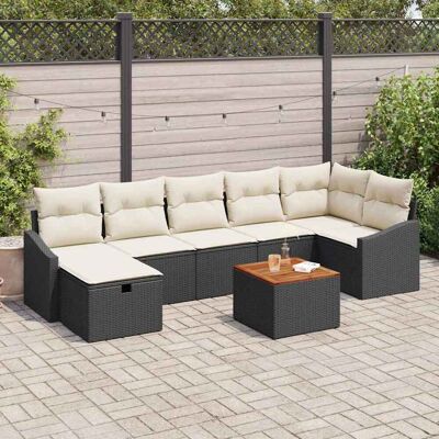Home Garden 8-teiliges Beigefarbenes Rattan-Outdoor-Sofa-Set Home Garden 8-teiliges Beigefarbenes Rattan-Outdoor-Sofa-Set