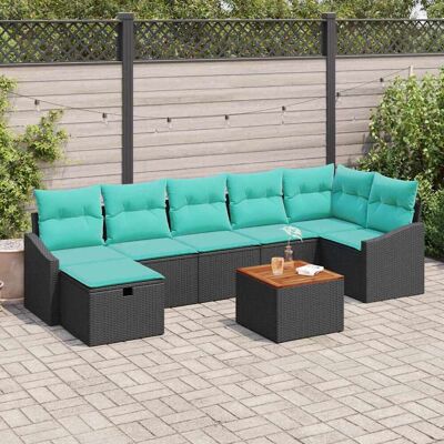 vidaXL Gartensofa-set 8 Stk. Schwarz Poly-Rattan vidaXL Gartensofa-set 8 Stk. Schwarz Poly-Rattan