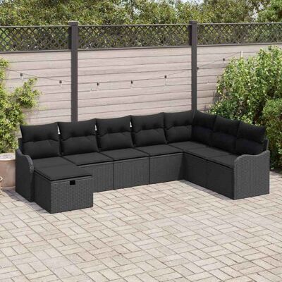 vidaXL Gartensofa-set 8 Stk. Schwarz Poly-Rattan vidaXL Gartensofa-set 8 Stk. Schwarz Poly-Rattan