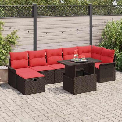 vidaXL Gartensofa-set 8 Stk. Braun Poly-Rattan vidaXL Gartensofa-set 8 Stk. Braun Poly-Rattan