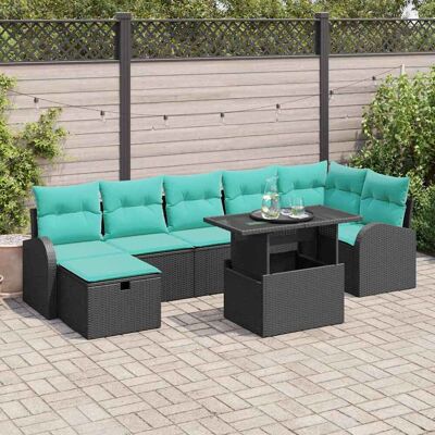 vidaXL Gartensofa-set 8 Stk. Schwarz Poly-Rattan vidaXL Gartensofa-set 8 Stk. Schwarz Poly-Rattan