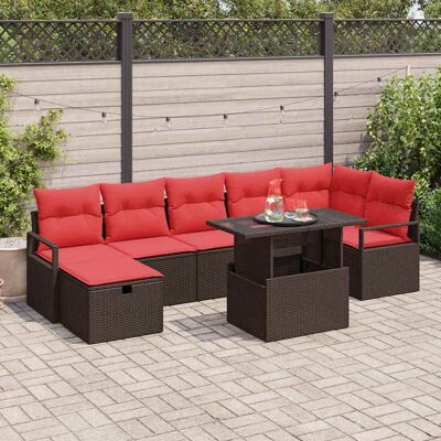 vidaXL Gartensofa-set 8 Stk. Braun Poly-Rattan vidaXL Gartensofa-set 8 Stk. Braun Poly-Rattan
