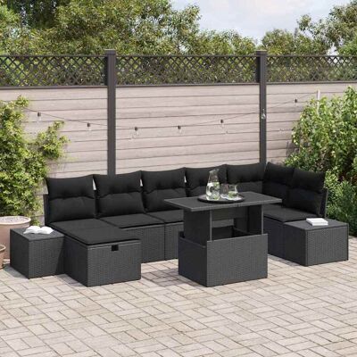 vidaXL Gartensofa-set 8 Stk. Schwarz Poly-Rattan vidaXL Gartensofa-set 8 Stk. Schwarz Poly-Rattan