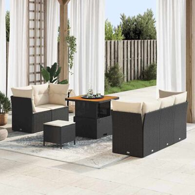 vidaXL Gartensofa-set 8 Stk. Schwarz Poly-Rattan vidaXL Gartensofa-set 8 Stk. Schwarz Poly-Rattan