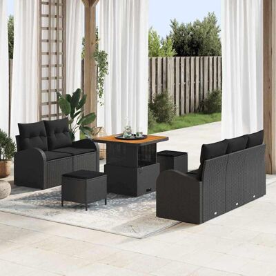 vidaXL Gartensofa-set 8 Stk. Schwarz Poly-Rattan vidaXL Gartensofa-set 8 Stk. Schwarz Poly-Rattan