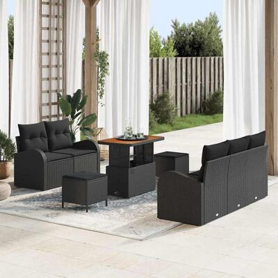 vidaXL Gartensofa-set 8 Stk. Schwarz Poly-Rattan vidaXL Gartensofa-set 8 Stk. Schwarz Poly-Rattan