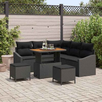 vidaXL Gartensofa-set 8 Stk. Schwarz Poly-Rattan vidaXL Gartensofa-set 8 Stk. Schwarz Poly-Rattan