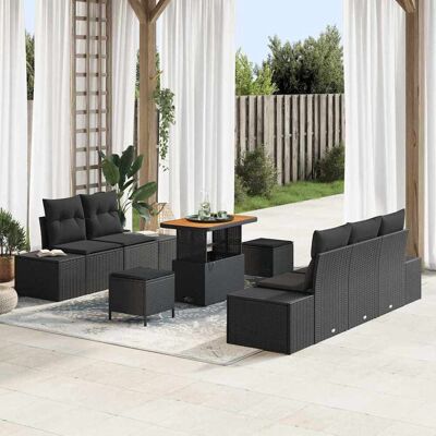 vidaXL Gartensofa-set 8 Stk. Schwarz Poly-Rattan vidaXL Gartensofa-set 8 Stk. Schwarz Poly-Rattan