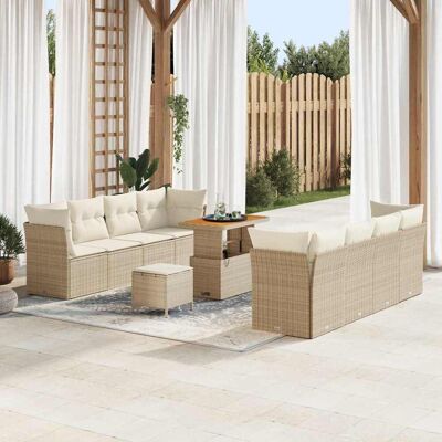 vidaXL Gartensofa-set 11 stk. 8-Sitzanzahl Beige und Creme Poly-Rattan vidaXL Gartensofa-set 11 stk. 8-Sitzanzahl Beige und Creme Poly-Rattan