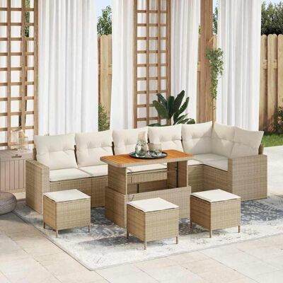 vidaXL Gartensofa-set 12 stk. 8-Sitzanzahl Beige und Creme Poly-Rattan vidaXL Gartensofa-set 12 stk. 8-Sitzanzahl Beige und Creme Poly-Rattan