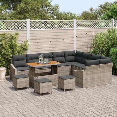 vidaXL Gartensofa-set 13 stk. 8-Sitzanzahl Grau Poly Rattan vidaXL Gartensofa-set 13 stk. 8-Sitzanzahl Grau Poly Rattan