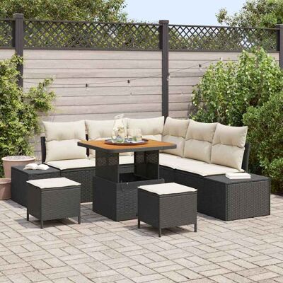 vidaXL Gartensofa-set 8 Stk. Schwarz Poly Rattan vidaXL Gartensofa-set 8 Stk. Schwarz Poly Rattan