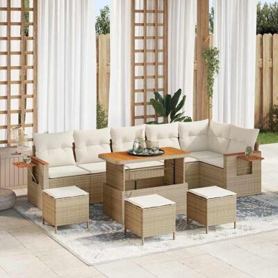 vidaXL Gartensofa-set 12 stk. 8-Sitzanzahl Beige und Creme Poly-Rattan vidaXL Gartensofa-set 12 stk. 8-Sitzanzahl Beige und Creme Poly-Rattan