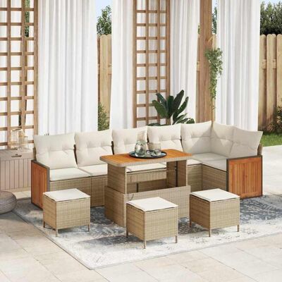 vidaXL Gartensofa-set 12 stk. 8-Sitzanzahl Beige und Creme Poly-Rattan vidaXL Gartensofa-set 12 stk. 8-Sitzanzahl Beige und Creme Poly-Rattan