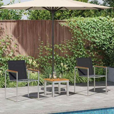 vidaXL Garten Essgruppe 3 pcs Braun und Schwarz vidaXL Garten Essgruppe 3 pcs Braun und Schwarz