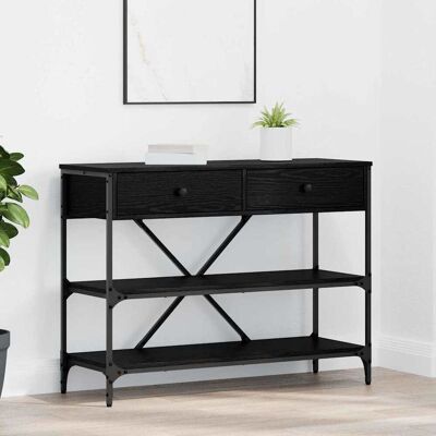 vidaXL Konsolentisch Schwarz Eichen-Optik 100 x 34,5 x 75 cm Holz vidaXL Konsolentisch Schwarz Eichen-Optik 100 x 34,5 x 75 cm Holz