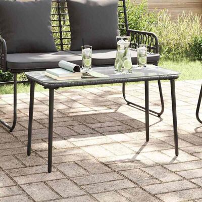 vidaXL Gartentisch Schwarz 80 x 40 x 45 cm Poly-Rattan vidaXL Gartentisch Schwarz 80 x 40 x 45 cm Poly-Rattan