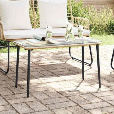 vidaXL Gartentisch Natur 80 x 40 x 45 cm Poly-Rattan vidaXL Gartentisch Natur 80 x 40 x 45 cm Poly-Rattan
