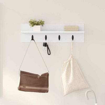 vidaXL Wandmontierter nachttisch Wandhalterung Weiß 60 x 10,5 x 18 cm vidaXL Wandmontierter nachttisch Wandhalterung Weiß 60 x 10,5 x 18 cm
