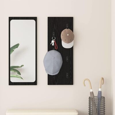 vidaXL Wandmontierter nachttisch Wandhalterung Schwarz Eichen-Optik vidaXL Wandmontierter nachttisch Wandhalterung Schwarz Eichen-Optik