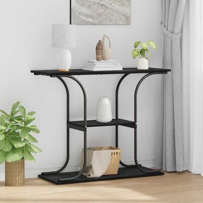 vidaXL Konsolentisch mit Regal Schwarz Eichen-Optik 101 x 35 x 80,5 cm vidaXL Konsolentisch mit Regal Schwarz Eichen-Optik 101 x 35 x 80,5 cm