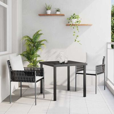 vidaXL Garten Essgruppe 3 pcs Braun und Schwarz PE-Rattan vidaXL Garten Essgruppe 3 pcs Braun und Schwarz PE-Rattan