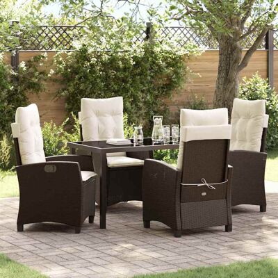 Generic - Outdoor Dining Set 5P - Braun - Garden Dining Set Generic - Outdoor Dining Set 5P - Braun - Garden Dining Set