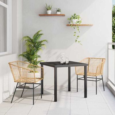 Vidaxl Gartentisch-Set - Braun Poly-Rattanstühle, 3-teilig Vidaxl Gartentisch-Set - Braun Poly-Rattanstühle, 3-teilig