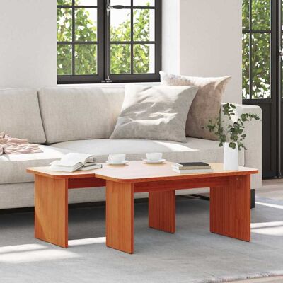 vidaXL Couchtisch 2 pcs Wachsbraun Massivholz Kiefer vidaXL Couchtisch 2 pcs Wachsbraun Massivholz Kiefer