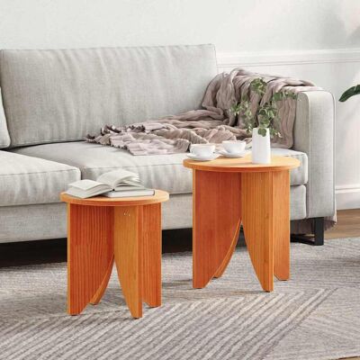 vidaXL Couchtisch 2 pcs Wachsbraun vidaXL Couchtisch 2 pcs Wachsbraun