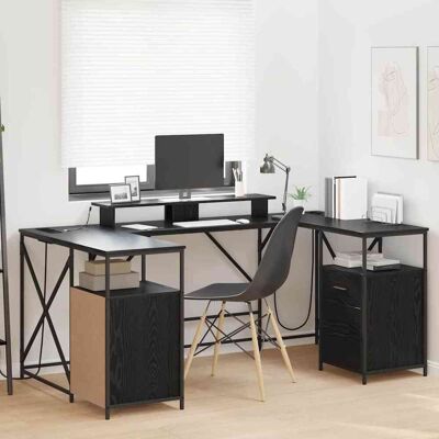 vidaXL Schreibtisch Schwarz Eichen-Optik Holzwerkstoff vidaXL Schreibtisch Schwarz Eichen-Optik Holzwerkstoff