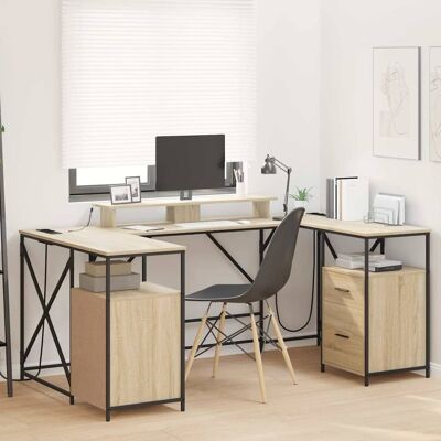 vidaXL Schreibtisch Sonoma-Eiche Holzwerkstoff 182 x 101 x 87,5 cm vidaXL Schreibtisch Sonoma-Eiche Holzwerkstoff 182 x 101 x 87,5 cm
