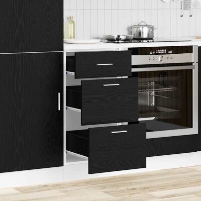 vidaXL Küchenunterschrank Schwarz Eichen-Optik 40 x 46 x 81.5 cm vidaXL Küchenunterschrank Schwarz Eichen-Optik 40 x 46 x 81.5 cm