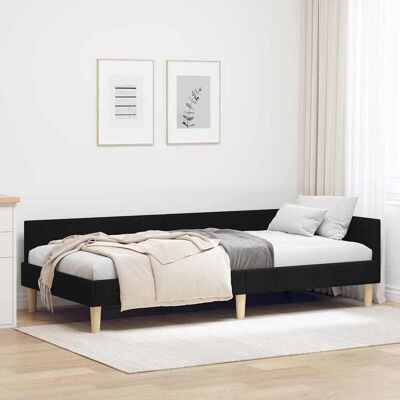 vidaXL Eckbettgestell Schwarz 90 x 190 cm Stoff vidaXL Eckbettgestell Schwarz 90 x 190 cm Stoff