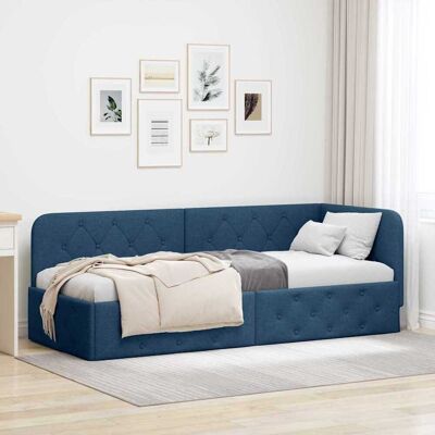 vidaXL Eckbettgestell Blau 80 x 200 cm Stoff vidaXL Eckbettgestell Blau 80 x 200 cm Stoff