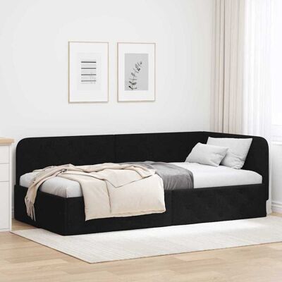 vidaXL Eckbettgestell Schwarz 100 x 200 cm Stoff vidaXL Eckbettgestell Schwarz 100 x 200 cm Stoff