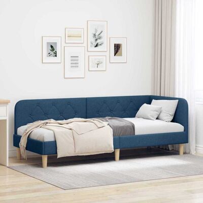 vidaXL Eckbettgestell Blau 80 x 200 cm Stoff vidaXL Eckbettgestell Blau 80 x 200 cm Stoff