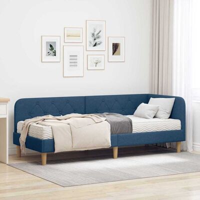 vidaXL Eckbettgestell Blau 80 x 200 cm Stoff vidaXL Eckbettgestell Blau 80 x 200 cm Stoff