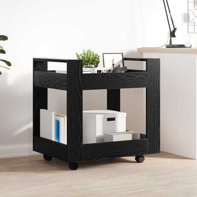vidaXL Schreibtischwagen Schwarz Eichen-Optik 60 x 45 x 60 cm vidaXL Schreibtischwagen Schwarz Eichen-Optik 60 x 45 x 60 cm